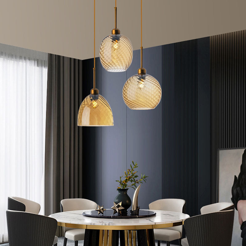Amber Glass Cluster Pendant Light / Tricolor Light / Combination Amber