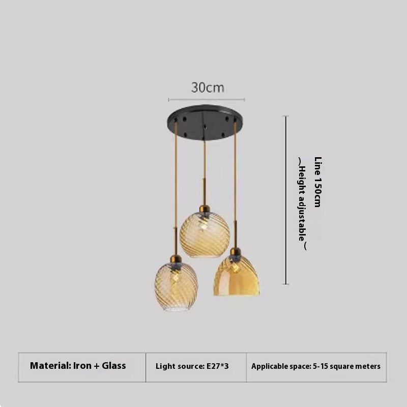Amber Glass Cluster Pendant Light / Tricolor Light / B Amber