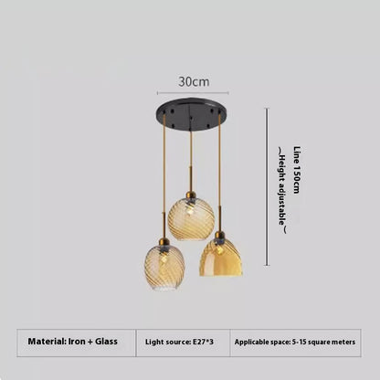 Amber Glass Cluster Pendant Light / Tricolor Light / B Amber