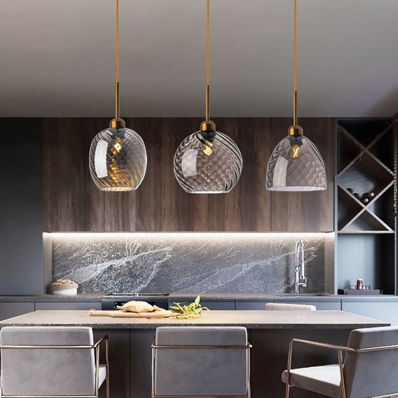 Amber Glass Cluster Pendant Light