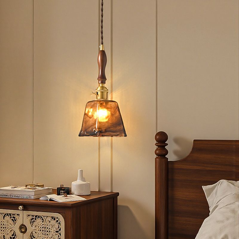 Amber Mid-Century Glass Pendant Light / Common Style / Three Colors