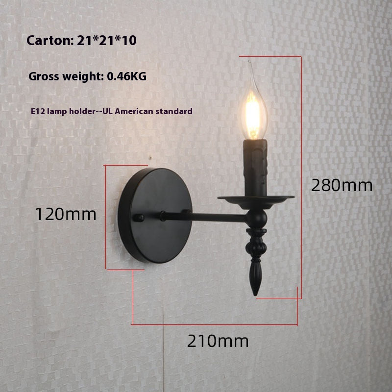 American Retro Candle Wall Sconce