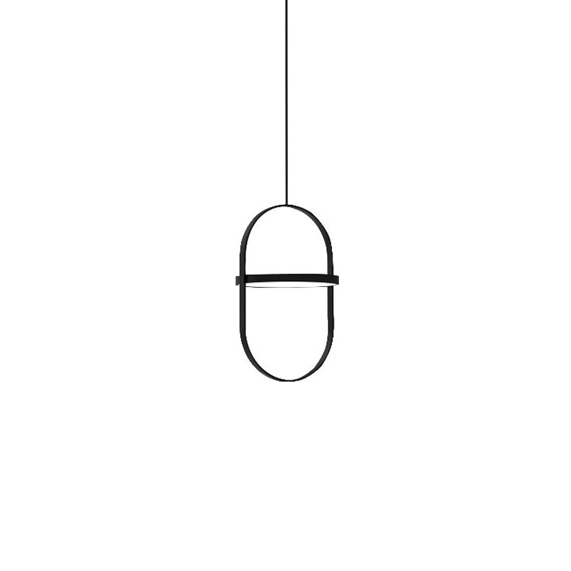 Black Acrylic Small LED Pendant Light / Black / 28 x45cm