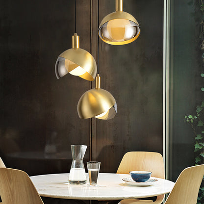 Champagne Gold Bedside Pendant Light / Champagne Gold 20cm Warm Light