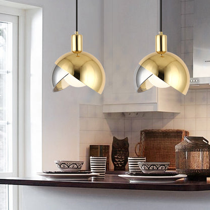 Champagne Gold Bedside Pendant Light / Rose Gold 20cm Warm Light