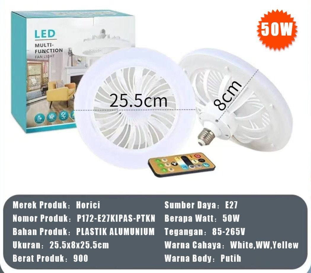 Compact White Fan Light