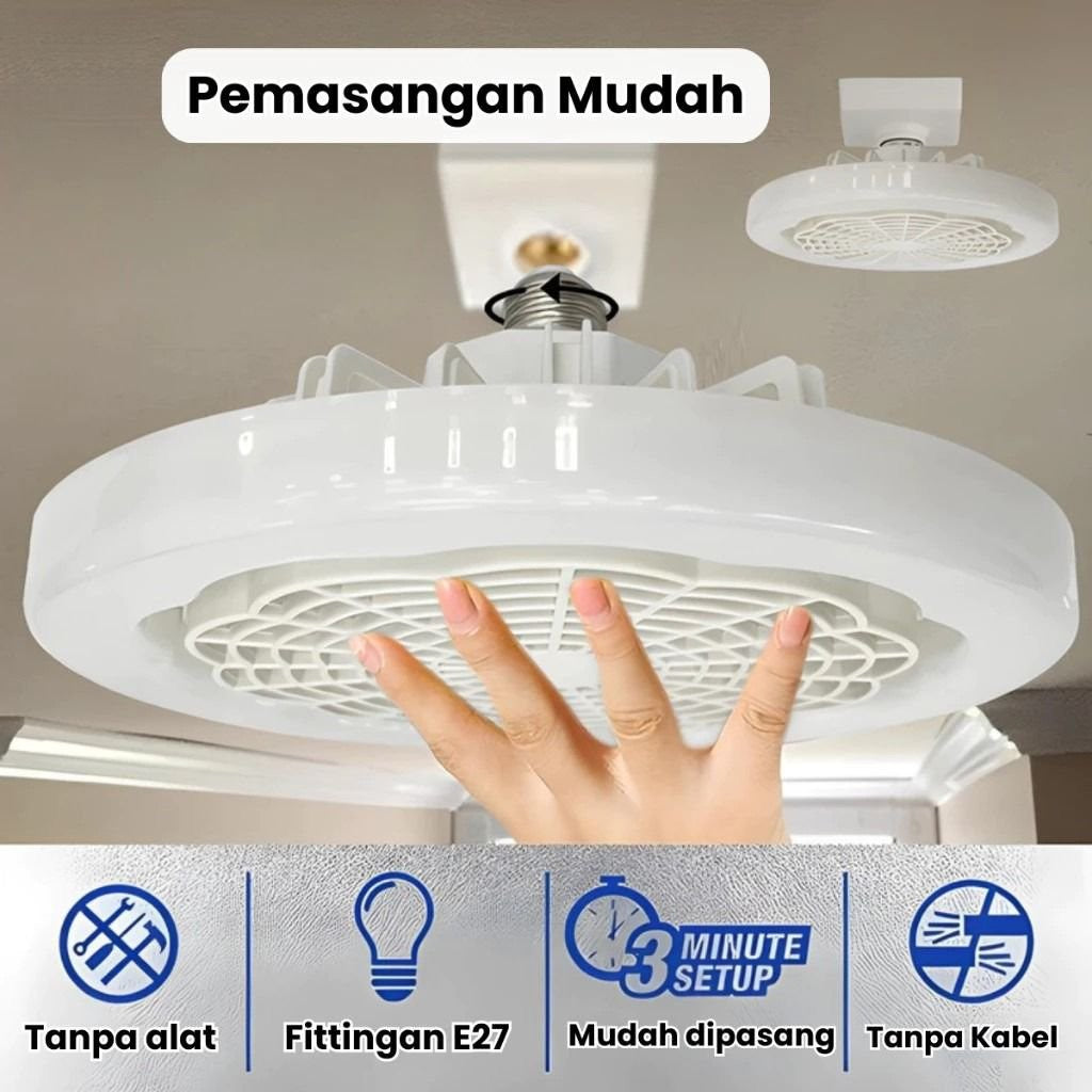 Compact White Fan Light