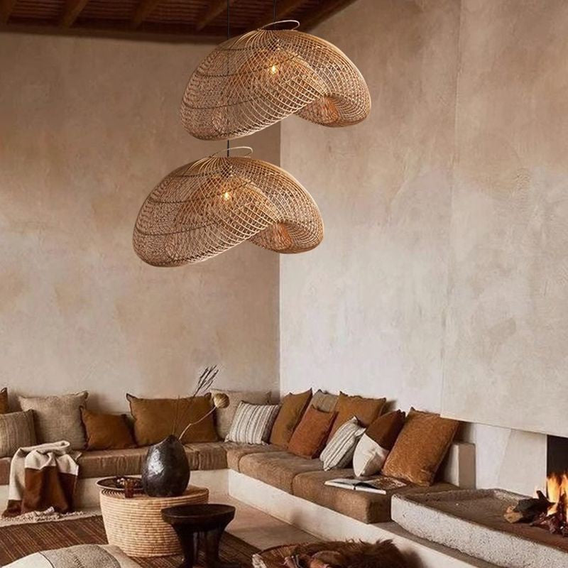 Handwoven Nordic Pendant Light / Light Brown 40CM