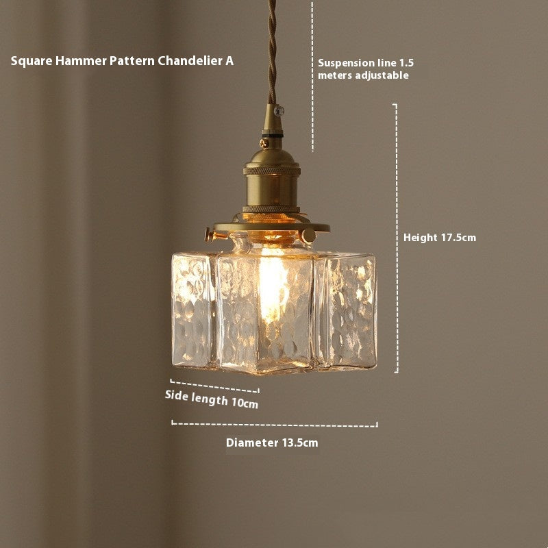 Japanese Retro Hammered Glass Pendant Light / Astyle / Warm Light