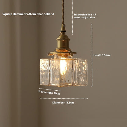 Japanese Retro Hammered Glass Pendant Light / Astyle / Warm Light