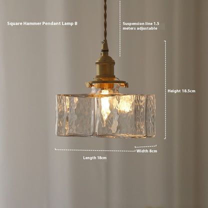 Japanese Retro Hammered Glass Pendant Light / Bstyle / Warm Light