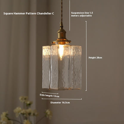 Japanese Retro Hammered Glass Pendant Light / Cstyle / Warm Light