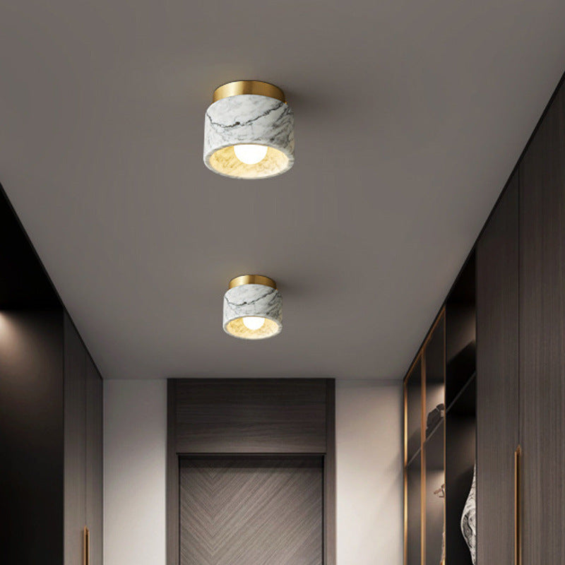 Light Luxury Marble Hallway Ceiling Light / White Marble / Warm Light 3000K