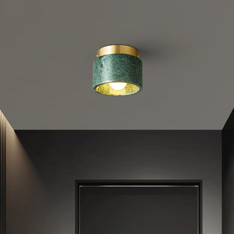 Light Luxury Marble Hallway Ceiling Light / White Marble / Tricolor Light