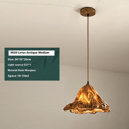 Lotus Leaf Japanese Resin Pendant Light / Light Source Not Included / White Large