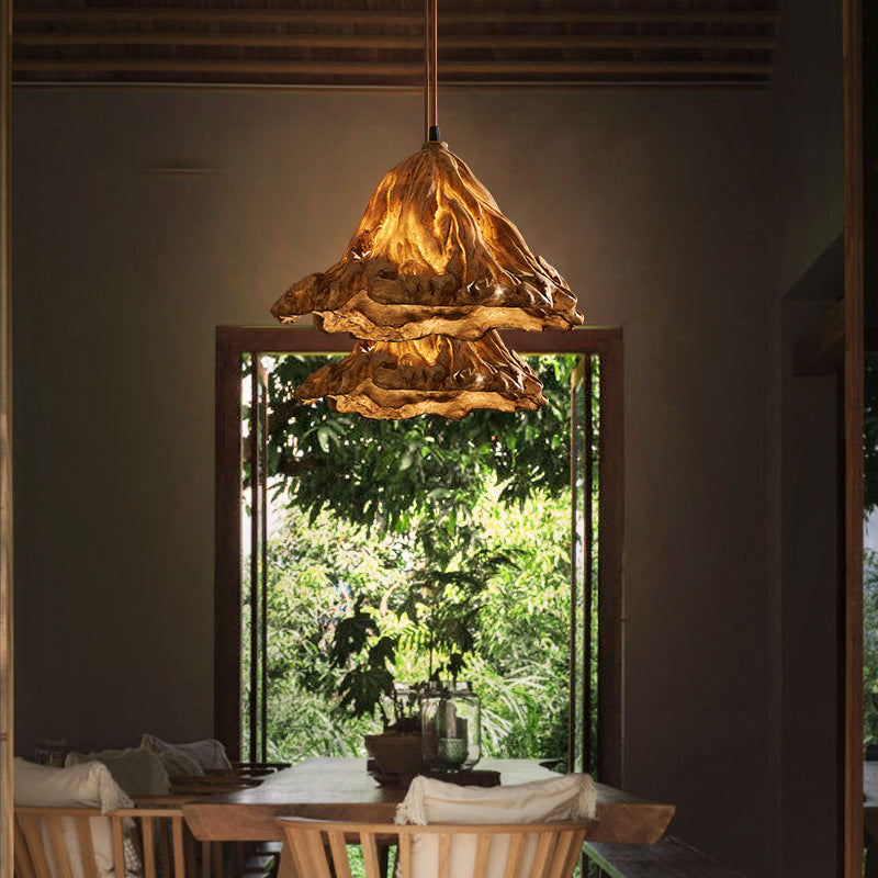 Lotus Leaf Japanese Resin Pendant Light / With White Light / White Medium