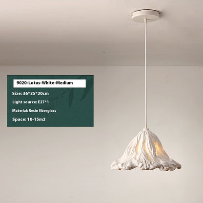 Lotus Leaf Japanese Resin Pendant Light / Light Source Not Included / Antique Large