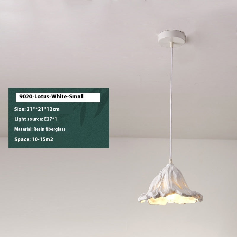 Lotus Leaf Japanese Resin Pendant Light / With White Light / Antique Medium