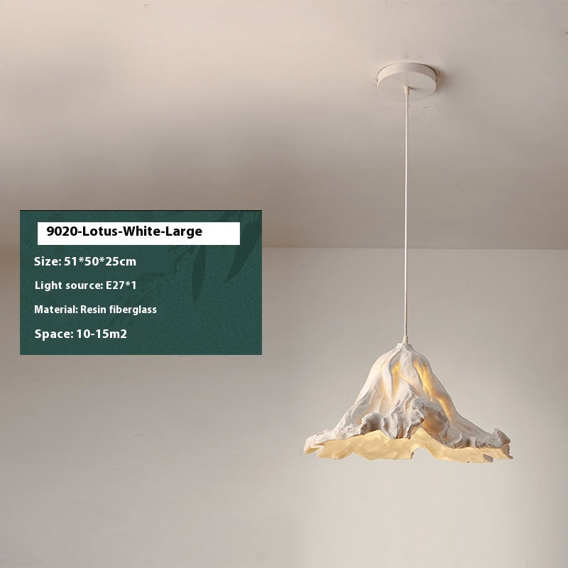Lotus Leaf Japanese Resin Pendant Light / With White Light / Antique Large