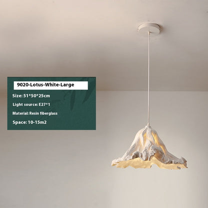 Lotus Leaf Japanese Resin Pendant Light / With White Light / Antique Large