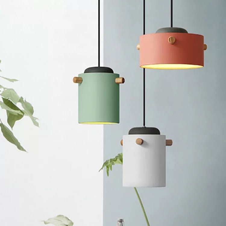 Macaron Nordic Single Pendant Light / Aloe / White light / A