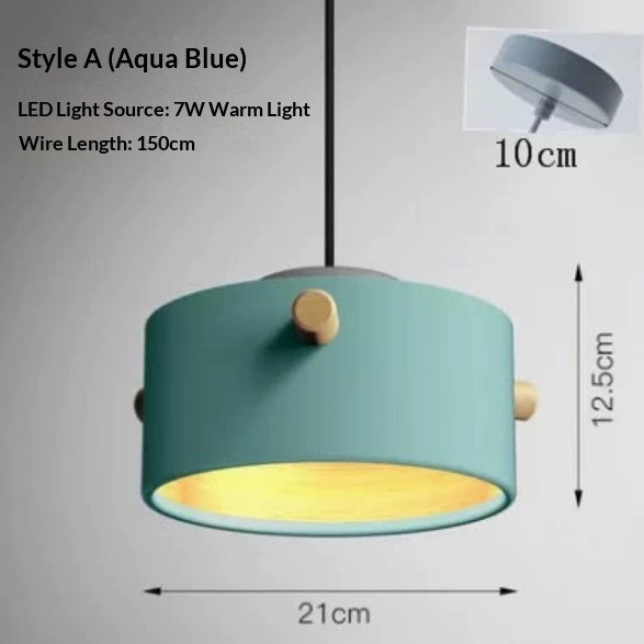 Macaron Nordic Single Pendant Light / Aloe / Warm light / A