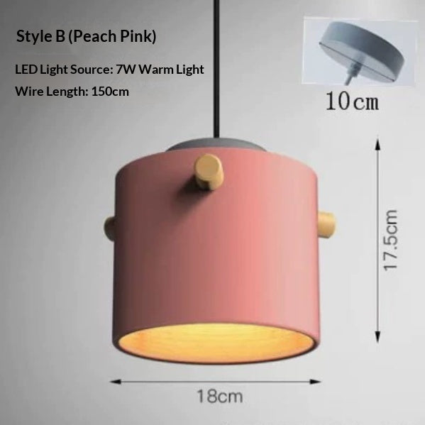 Macaron Nordic Single Pendant Light / Aloe / Warm light / C