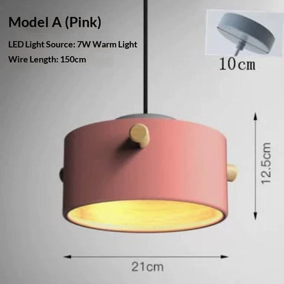 Macaron Nordic Single Pendant Light / Sand white / White light / C