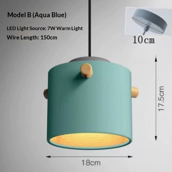 Macaron Nordic Single Pendant Light / Sand white / Warm light / C