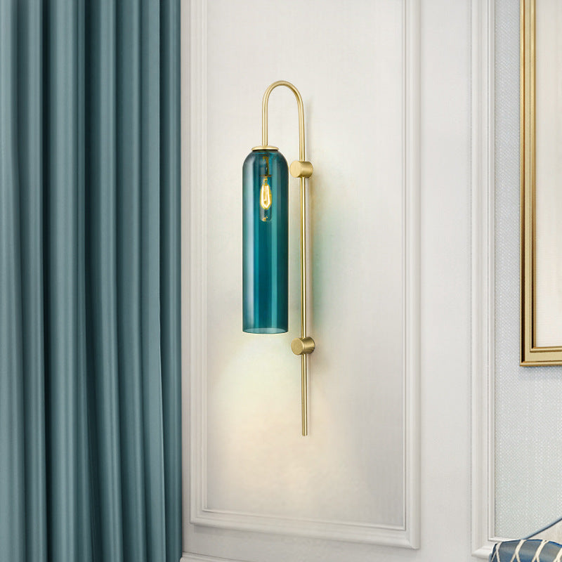 Minimalist Glass Bedside Wall Light / White
