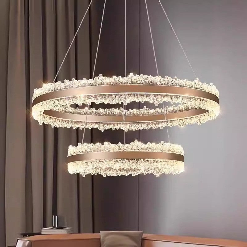 Modern Luxury Aluminum and Acrylic Chandelier