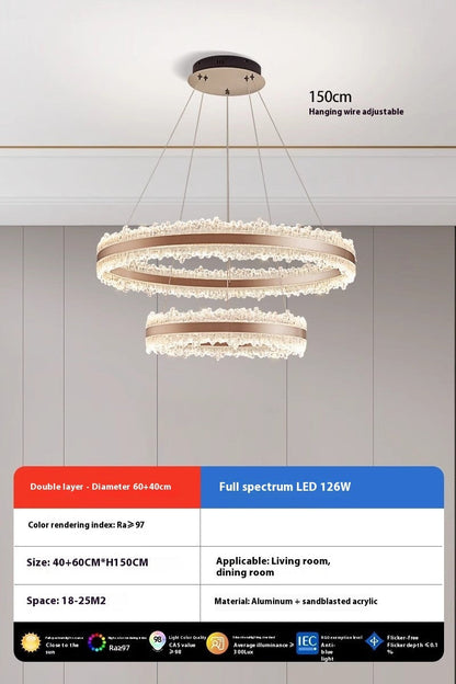 Modern Luxury Aluminum and Acrylic Chandelier
