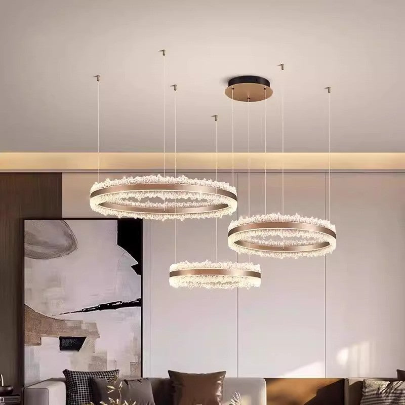 Modern Luxury Aluminum and Acrylic Chandelier