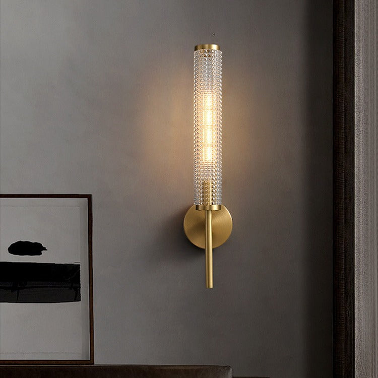 Nordic Copper Glass Long Wall Light