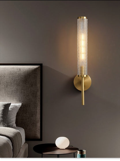 Nordic Copper Glass Long Wall Light