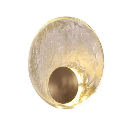 Nordic Crystal Copper Round Wall Light / 220V Three Color Light / 200mm