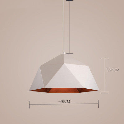 Nordic Geometric Single Pendant Light / White 25CM