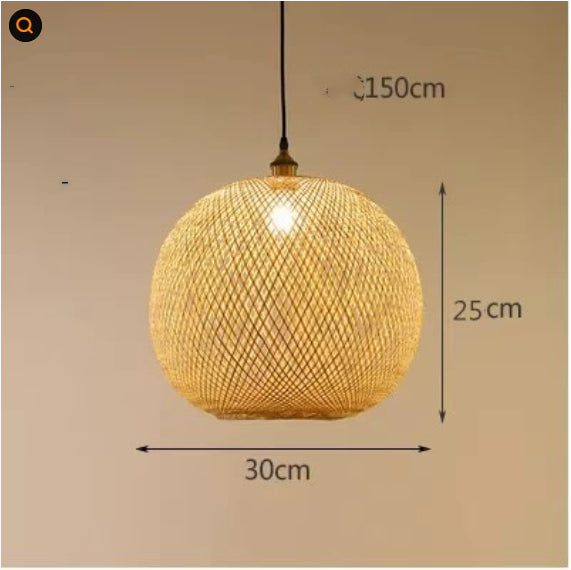 Pastoral Woven Zen Tea Room Chandelier / With Bulb / Diameter 55CM