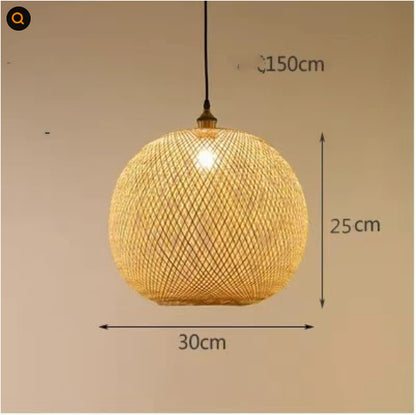 Pastoral Woven Zen Tea Room Chandelier / With Bulb / Diameter 55CM