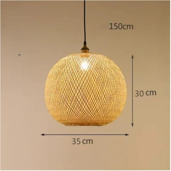 Pastoral Woven Zen Tea Room Chandelier / With Bulb / Diameter 50CM