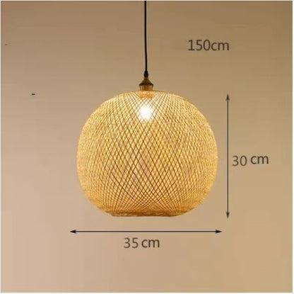 Pastoral Woven Zen Tea Room Chandelier / With Bulb / Diameter 50CM