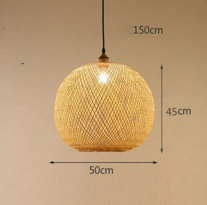 Pastoral Woven Zen Tea Room Chandelier / With Bulb / Diameter 20CM