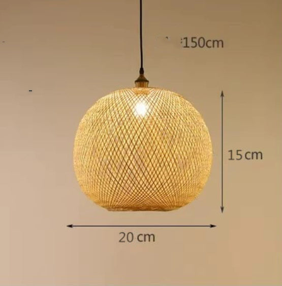 Pastoral Woven Zen Tea Room Chandelier / With Bulb / Diameter 40CM