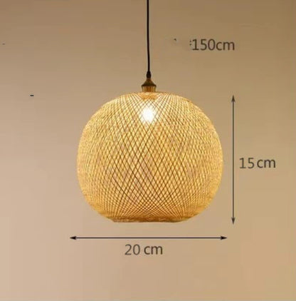Pastoral Woven Zen Tea Room Chandelier / With Bulb / Diameter 40CM