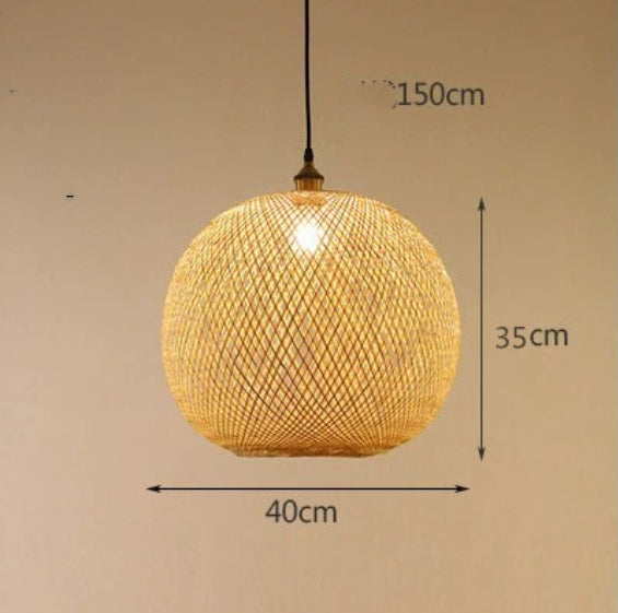 Pastoral Woven Zen Tea Room Chandelier / With Bulb / Diameter 45CM
