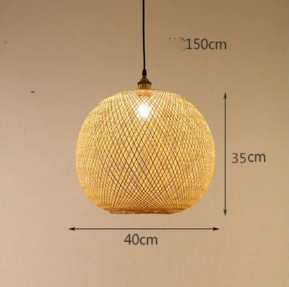 Pastoral Woven Zen Tea Room Chandelier / With Bulb / Diameter 45CM