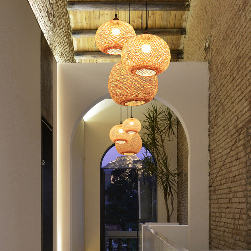 Pastoral Woven Zen Tea Room Chandelier