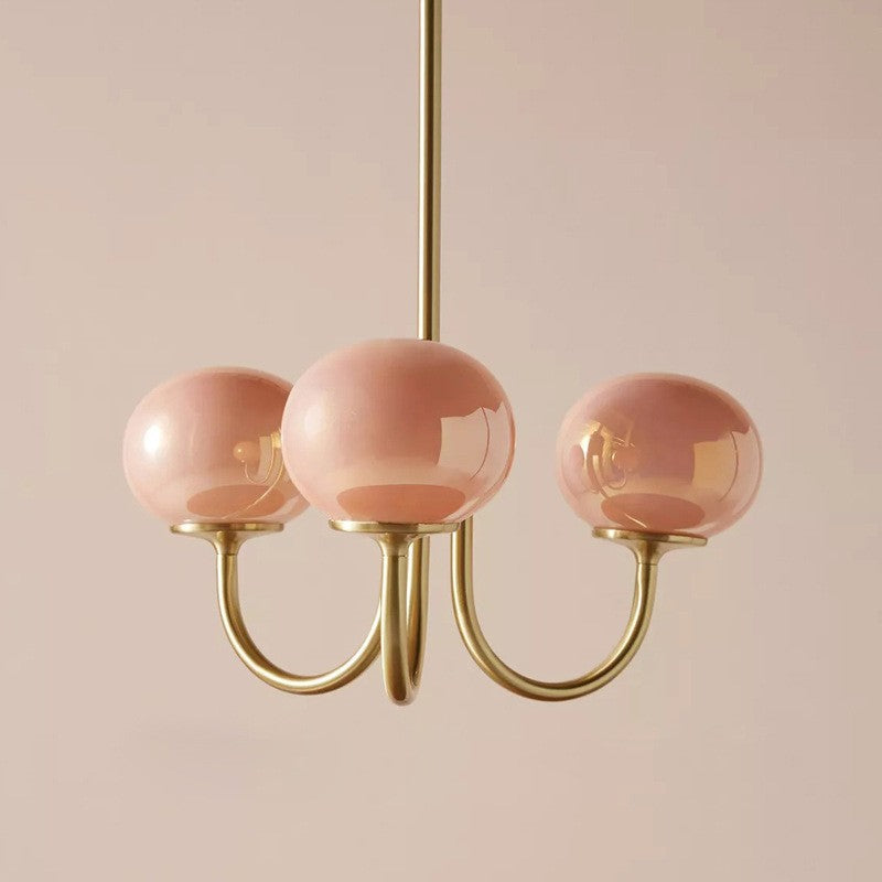 Retro 5-Head Glass Chandelier