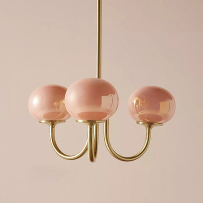 Retro 5-Head Glass Chandelier