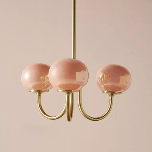 Retro 5-Head Glass Chandelier